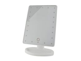 Επιτραπέζιος καθρέφτης μακιγιάζ με led φωτισμό, σε λευκό χρώμα, 11.9x16.3x27 cm