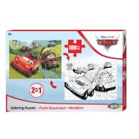 Παζλ Χρωματισμού 2 Όψεων Disney Cars Luna Toys 100Τμχ. 49x36εκ.