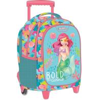 Disney Princess Ariel Bold and Curious Must Σχολική Τσάντα Τρόλεϊ Δημοτικού 3 Θήκες