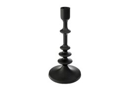 Μεταλλικό Κηροπήγιο κεριού ύψους 26 cm σε μαύρο χρώμα