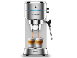 Sogo Αυτόματη Καφετιέρα Espresso 1Lt Δοχείο Νερού 1450W 15bar CAF-SS-7600 Inox