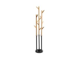 Μεταλλικός Καλόγερος με Γάντζους από Bamboo και βάση για αποθήκευση ομπρελών, 38x38x174 cm