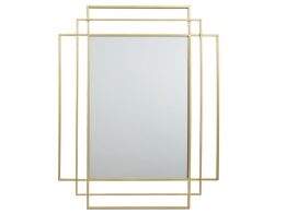Ορθογώνιος Καθρέφτης Τοίχου με Μεταλλικό πλαίσιο σε Χρυσό χρώμα, 3x70x97 cm