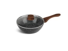 Edenberg Αντικολλητικό Τηγάνι Wok 24 cm με Κεραμική Επίστρωση από Πέτρα και πάτο Induction, EB-5662