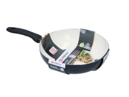 Alpina Τηγάνι Γουόκ Wok 28 cm με Αντικολλητική επίστρωση και Πάτο Induction, 19301 Μαύρο