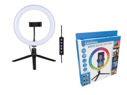 Grundig Ring Light Λάμπα 25 cm 130 RGB Led 3 Ρυθμίσεις Φωτεινότητας και 10 Επίπεδα Έντασης, 49593