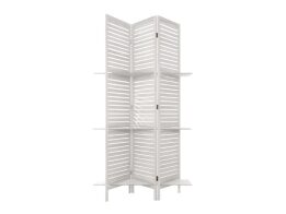Διακοσμητικό Παραβάν ξύλινο, διαχωριστικό χώρου σε λευκό χρώμα, 120x26x170 cm