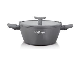 Cheffinger Κατσαρόλα 24 cm 3.5lt Induction με Αντικολλητική Επίστρωση από Γρανίτη και Καπάκι, CSP24