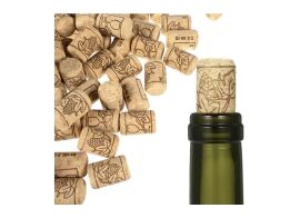Σετ Φελλοί για Μπουκάλια Κρασιού 100 τμχ σε Φυσικό χρώμα Ξύλου, 2.2x2.2x3.3 cm