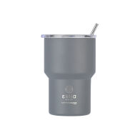 Estia Θερμός Mug Lite με Καλαμακι 350ml Γκρι