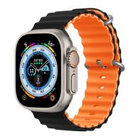 Λουράκι Devia Sport6 Silicone Apple Watch (42/ 44/ 45/ 49mm) Deluxe Two-Tone Μαύρο-Πορτοκαλί