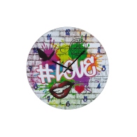 ARTELIBRE Ρολόι Τοίχου 'Love' Με Γκράφιτι Πολύχρωμο MDF Φ33.8x2cm