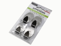 Smart Market Κρεμαστράκια Κουζίνας Inox Μέταλλο 3.5x2.5x5.5cm Σετ 4Τμχ