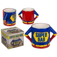 SMART MARKET Κούπα 'Super Dad' 500ml Κόκκινο/Μπλε Κεραμικό 18x11cm