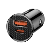 Baseus Car Charger USB/Type-C PD+QC 30W Black