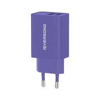 Riversong Travel Adapter SafeKub D2 2.4A Dual USB Purple