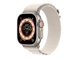 Apple Watch Ultra Titanium 49mm Αδιάβροχο με eSIM Starlight Alpine Loop Small