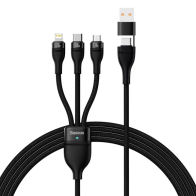 Baseus Flash Series II 2 to 3 Charging Cable U+C to M+L+C 100W 1.2m Black