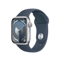 Apple Watch Series 9 Aluminium 41mm  Sport Band S/M Silver with Storm Blue