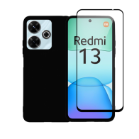 Vivid Set Matte Case Black + Full Face Tempered Glass Redmi 13 4G Black