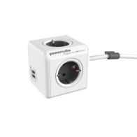 Allocacoc Extended PowerCube 4 Θέσεων με 2 USB και Καλώδιο 1.5m Γκρι