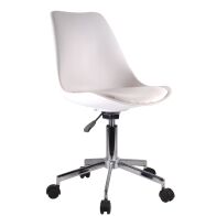 ArteLibre Καρέκλα Γραφείου Κυβέλη PU 48x55x82-92cm Λευκό