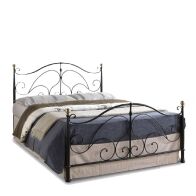 ArteLibre Κρεβάτι EVELYN Μεταλλικό Semy Glossy Black 210x159x109cm
