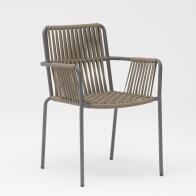 ArteLibre Πολυθρόνα Κήπου Daya Αλουμίνιο/Rattan 57x67x84cm Γκρι/Μαύρο