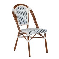 ARTELIBRE Καρέκλα Κήπου MUTARAZI Λευκό/Μπλε Αλουμίνιο/Rattan 50x57x85cm