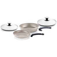 Fissler Τηγάνια  Ceratal®  Comfort 28cm & Classic 24cm  Αντικολλητικά με Γυάλινα Καπάκια-Σετ 4 Τεμα