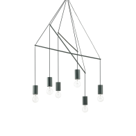 Ideal Lux Κρεμαστό Φωτιστικό Οροφής Πολύφωτο Pop SP6 158815 E27 max 6 x 60W Μαύρο