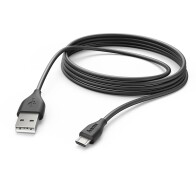 Hama Καλώδιο φόρτισης / δεδομένων, Micro-USB, 3 m, μαύρο