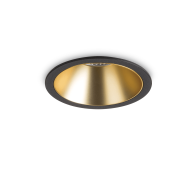 Ideal Lux Downlight Φωτιστικό Χωνευτής Τοποθέτησης Μονόφωτο Game Round 192345 11W Μαύρο Χρυσό