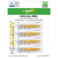 Heitech Επαναφορτιζόμενες Μπαταρίες AA Ni-MH 2000mAh 1.2V Heienergy 4τμχ