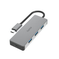 Hama USB-C Hub, 4 Ports, USB 3.2 Gen 2, 10 Gbit/s, alu