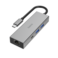 Hama USB-C Multiport Hub 4 θύρών, 2 x USB-A, 1 x USB-C και 1 x LAN/Ethernet