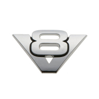 Auto Gs Αυτοκόλλητο Σήμα Χρωμίου 3D "V8" 6x3.8cm 1 Τεμάχιο