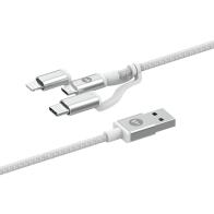 Mophie Braided USB to Lightning / Type-C / micro USB Cable Λευκό 1m (409903219)