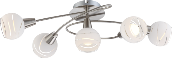 Globo Lighting Πλαφονιέρες ELLIOTT εξάφωτο νίκελ ματ  5xE14 LED