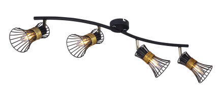 Globo Lighting Σπότ PURRA τετράφωτο μαύρο  4xE14