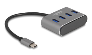 DELOCK USB-C hub 63223 4x USB 3.2 Gen 1 θύρες 5Gbps γκρι