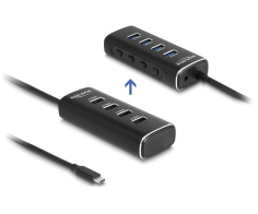 DELOCK USB-C hub 64233 με διακόπτες 4x USB θύρες 10Gbps μαύρο