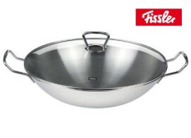 Fissler Wok Ανοξείδωτο με Γυάλινο Καπάκι Kunming 36cm