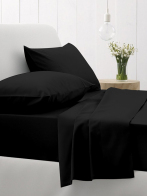 Σετ Σεντόνια Cotton Feelings 111 Black Υπέρδιπλο με λάστιχο (170x205+30)