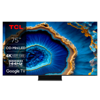 TCL Smart Τηλεόραση 4K QLED Mini-LED Google TV Game Master Pro 2.0 144hz TV 75C805