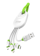 LDNIO καλώδιο USB σε USB-C/Lightning/Micro USB LC95 5.8A λευκό