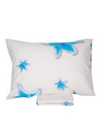 Σετ Σεντόνια Cotton Feelings εμπριμέ 3022 Blue Υπέρδιπλο (220x260)