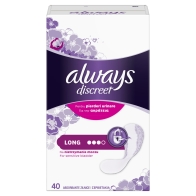 ALWAYS Discreet Σερβιετάκια Για Την Ακράτεια Long 40 Τμχ. - 83746435