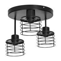 ADVITI ISLA wall and ceiling lamp, max. power 3x60W, E27, black, round base, fixed lamp heads, different levels