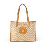 US Polo Assn. Τσάντα χειρός-παραλίας 40x32x18cm Beige/Tan